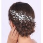 Accesoriu elegant pentru decor par AP020FF Argintiu pentru mirese cu cristale Alb Opal